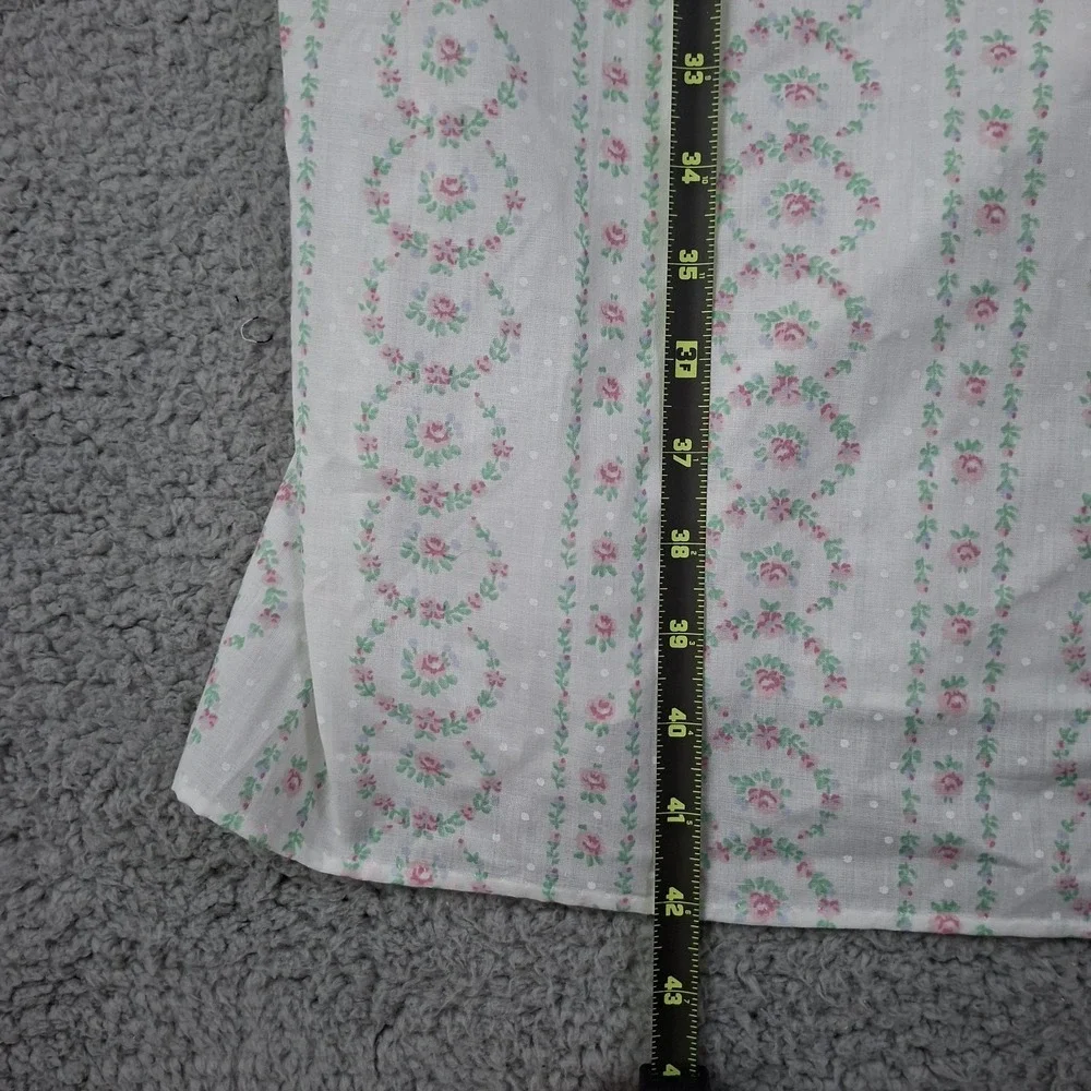 NEW VTG Daméa Rose Floral Classic Sissy Nightgown Size L Lace Trim Embroidery
